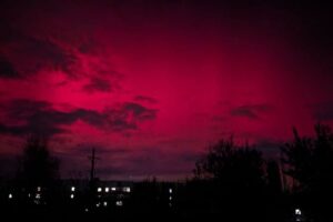 Прошлой ночью над Балаково небо стало красно-алым