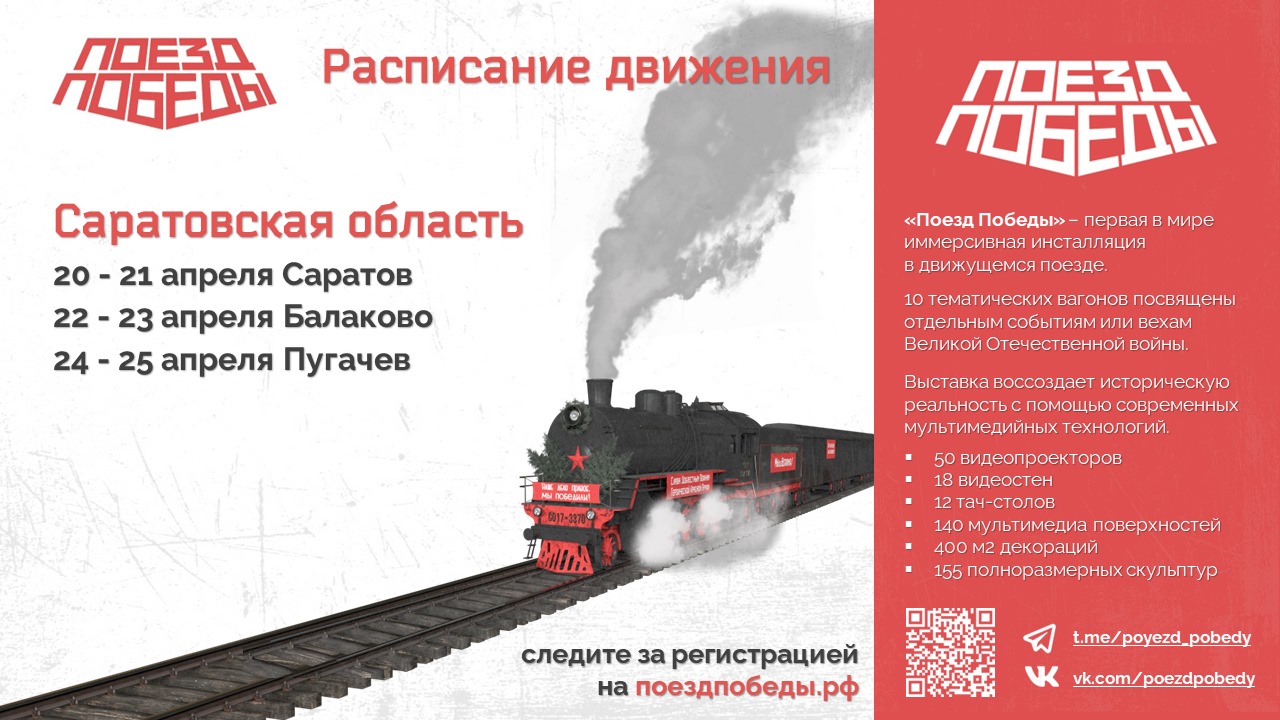 В Балаково два дня будет работать «Поезд Победы» - Балаково.Онлайн - Все  новости Балаково