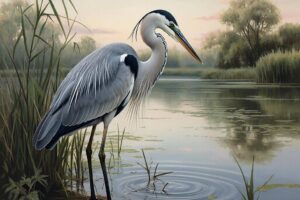 Балаковцы пытаются спасти раненую цаплю с озера Линёво