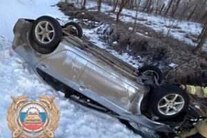 На трассе «Балаково — Духовницкое» перевернулся автомобиль