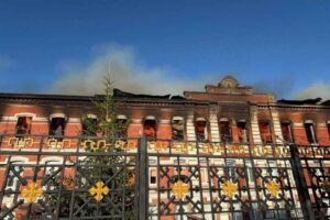 Пожар уничтожил музей военного института