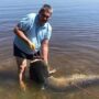 Рыбак поймал в Волге огромного сома